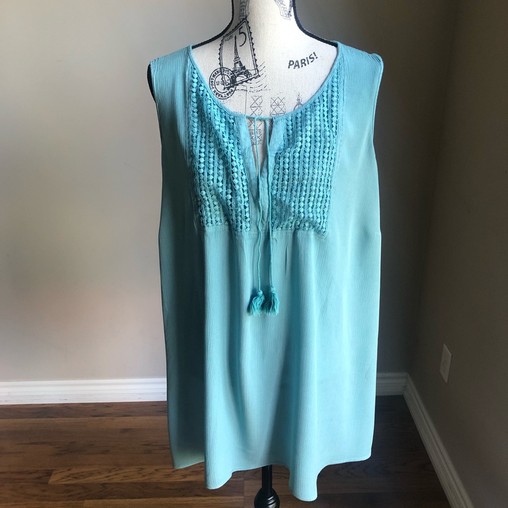 DC Jeans sleeveless boho tunic style split hem 3X
